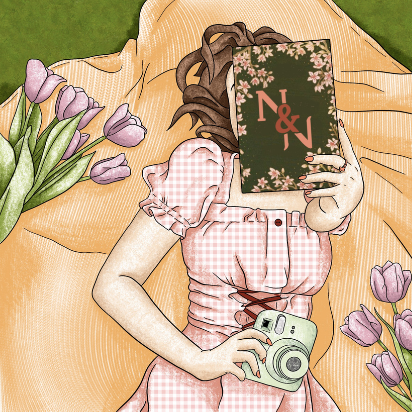 Tavaszi barackos piknikező könyvmoly gyertya - Image 2