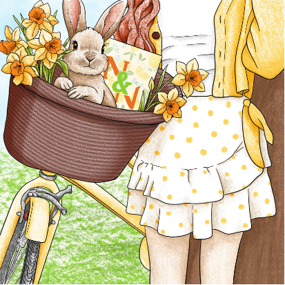 Tavaszi sárga-nyuszis könyvmoly gyertya - Image 2